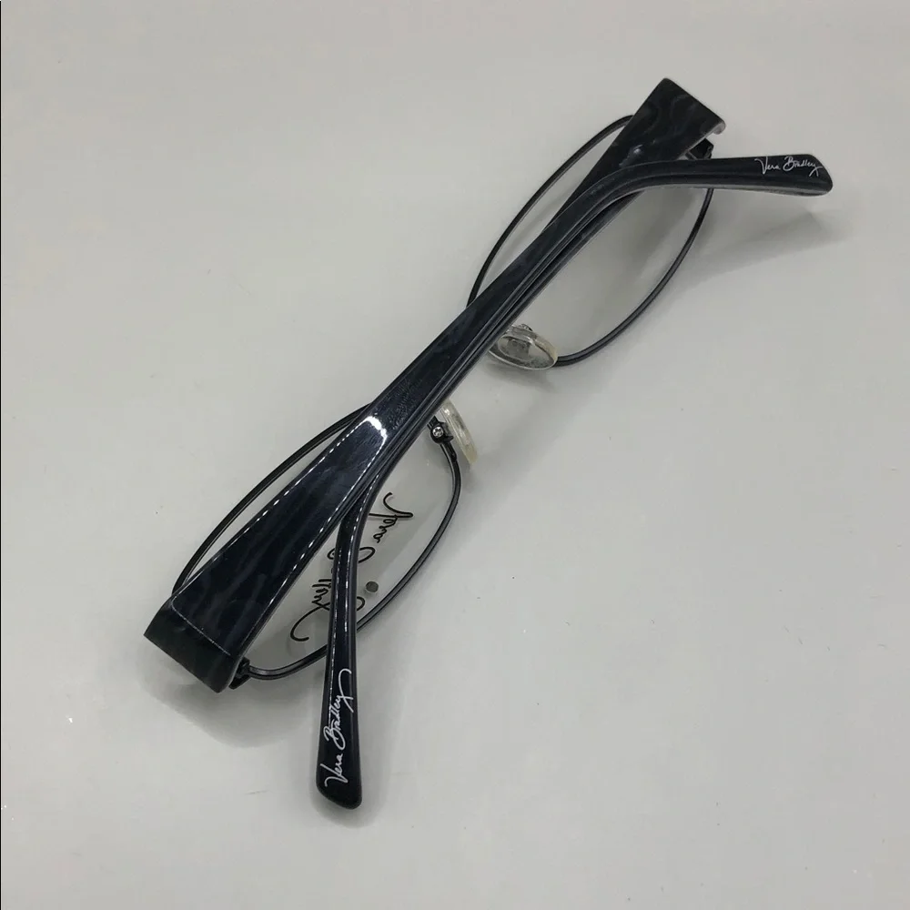 Vera Bradley Meghan Barcelona Elongated Rectangular Glasses 52-17-140 Black NEW